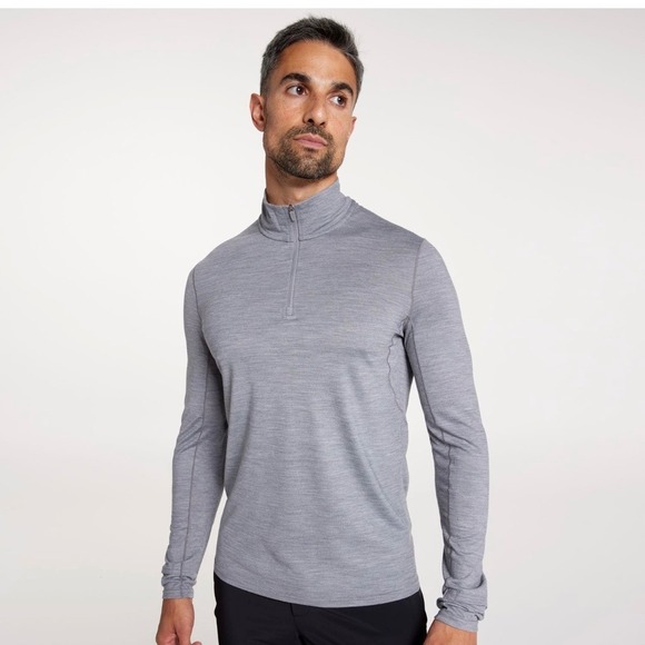 New Smartwool  VRST Mens Active Ultralight 1/4 Zip Long Sleeve Gray Shirt M $180 - Picture 1 of 15